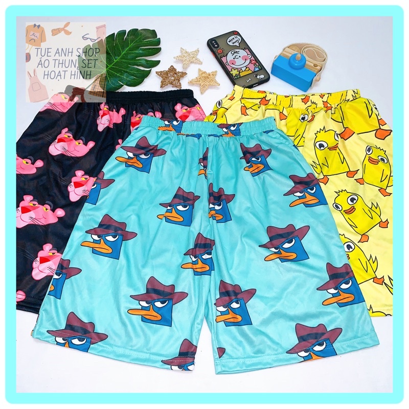 [45 MẪU] Ảnh chụp thật - Quần Short Lửng Cartoon Unisex TUEANHSHOP - QUẦN ĐÙI HOẠT HÌNH nam nữ Freesize 38-65kg | BigBuy360 - bigbuy360.vn