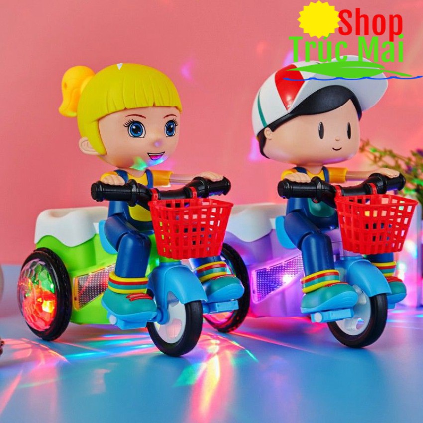 Bé Tập đạp xe xe đạp vui nhộn đồ chơi cho bé đèn trung thu