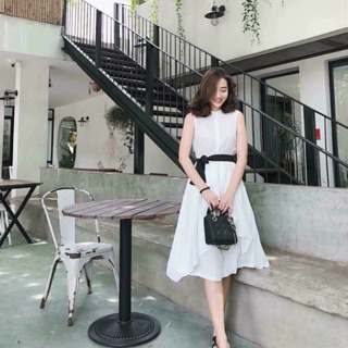 Váy tầng nơ eo