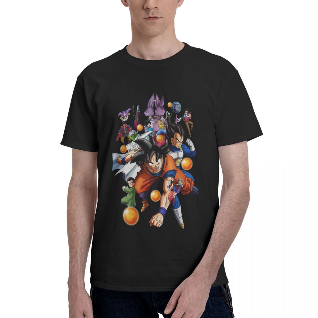 Áo nam Bandai Dragon Ball Heroes Goku Beerus Majin Buu Videl 100% Cotton Tee Vegeta Dbz Anime Bông T