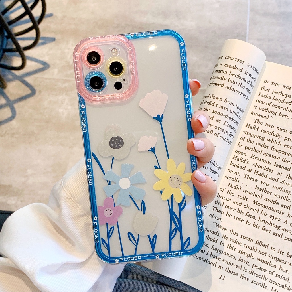 ốp iphone Cứng Trong Suốt Họa Tiết Hoa tương thích iPhone 6s 6splus 7 7plus 8 8plus X XS 11 12 Pro Max Plus Promax-3016