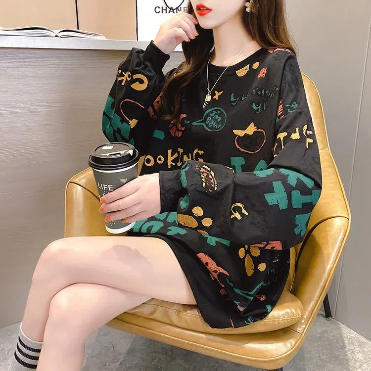 Áo Thun DàI Tay Cổ TròN Oversized C9593 Cho Nữ [40-150KG]