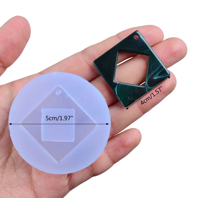 Khuôn Làm Móc Khóa Bằng Silicone Hình Oval Sáng Bóng