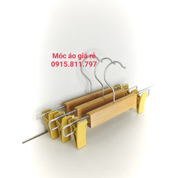 Móc treo quần áo trẻ em - Kẹp gỗ vàng đầu kẹp nhựa hàng loại 1 - kẹp quần,váy,áo chuyên dùng cho shop,gia đình,khách sạn