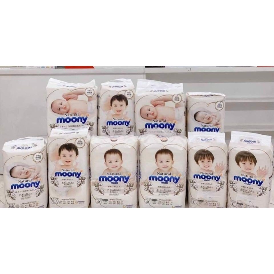 FREESHIP Bỉm Moony Natural Nội Địa Chính Hãng - Dán/Quần Đủ Size NB63/S58/M48/L36/XL32