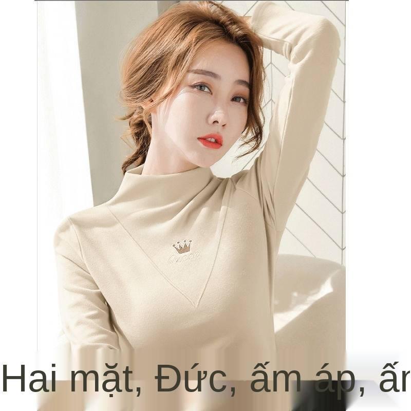 Áo thun tay dài cổ lọ thời trang cho nữ