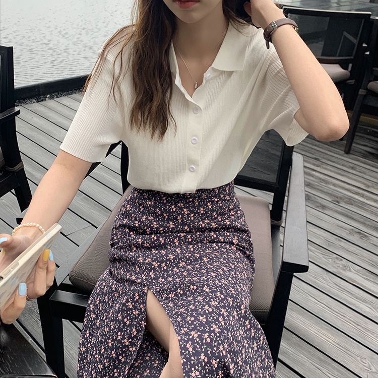 Chân váy Midi Dài Voan hoa Xẻ tà Thanh lịch Lưng cao Form chữ A Mùa Hè Ulzzang Hàn Quốc Váy Dài Midi Cạp cao Thời trang | BigBuy360 - bigbuy360.vn