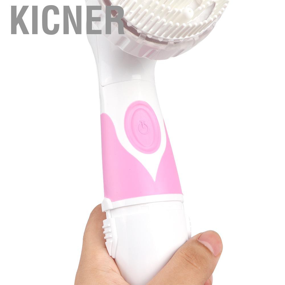 Kicner Water-resistant Bath Brush Electric Long Handle Spa Shower Body Massage Cleansing Scrubber Home