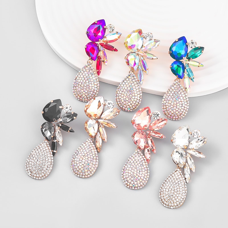 Khuyên tai Pinkdudu PD693 hợp kim nhiều lớp đính đá phong cách boho thời trang cho nữ