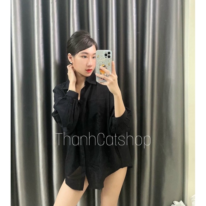 [Mã SKAMFSW175 giảm 10K đơn 50K] Áo sơ mi đũi trơn/kẻ from rộng