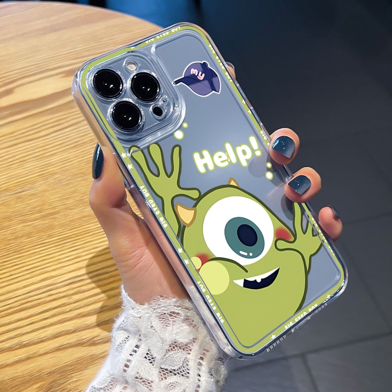 Ốp Điện Thoại TPU Gel Trong Suốt Viền Vuông Hình Quái Vật Mike Sullivan Cho iPhone 13 Pro Max 14 12 iPhone 11 XR 8 7 SE 2022