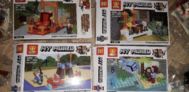 Lắp 1 hộp Lego MyWord 9924 có nhiều chi tiết
