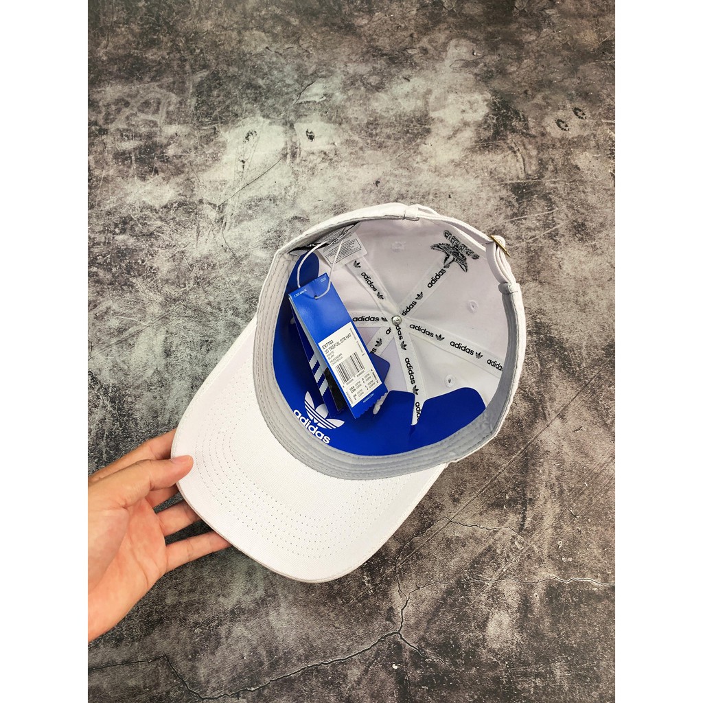 [NGHIỆN TÚI GIÁ GỐC + VIDEO THẬT] Nón / Mũ Adidas 3D TREFOIL STRAP-BACK HAT - EV7703 White | CAM KẾT 100% KH Hài Lòng