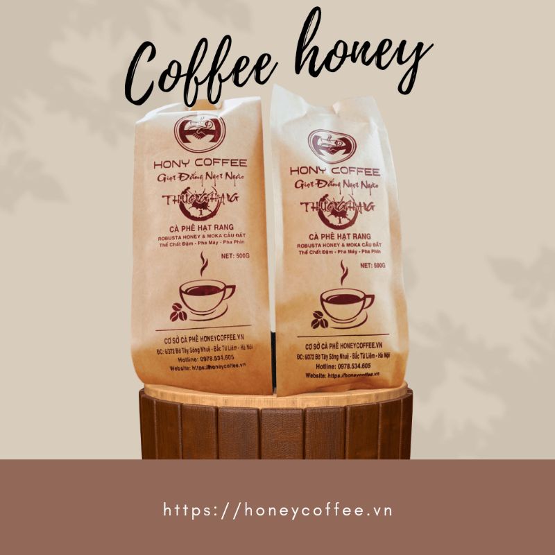 Cà phê Robusta Honey và Moka nguyên chất rang mộc 100%  dùng pha phin pha máy