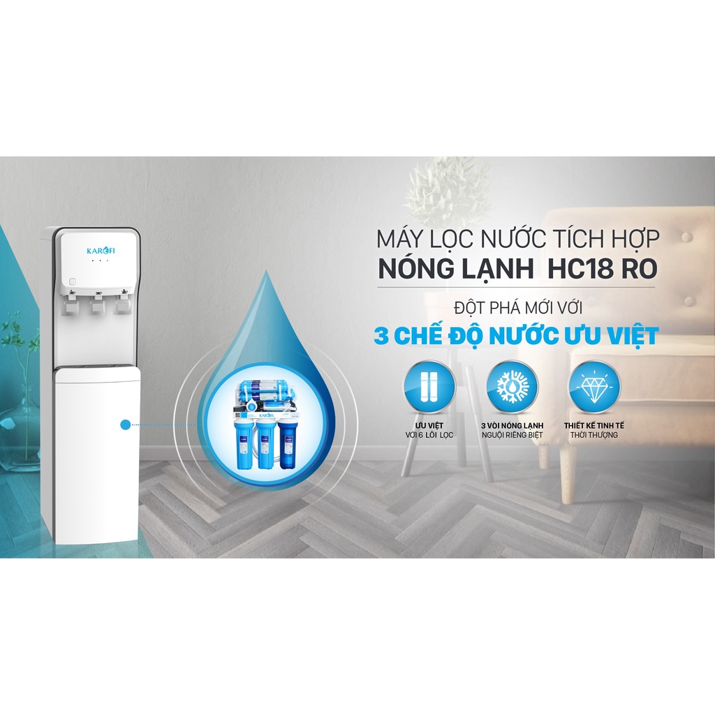 Máy Iọc nước tích hợp nóng lạnh karofi HC18-RO