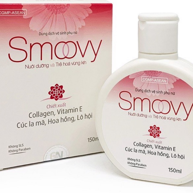 Dung dịch vệ sinh phụ nữ Smoovy - Nuôi dưỡng và trẻ hoá da vùng kín (150ml)