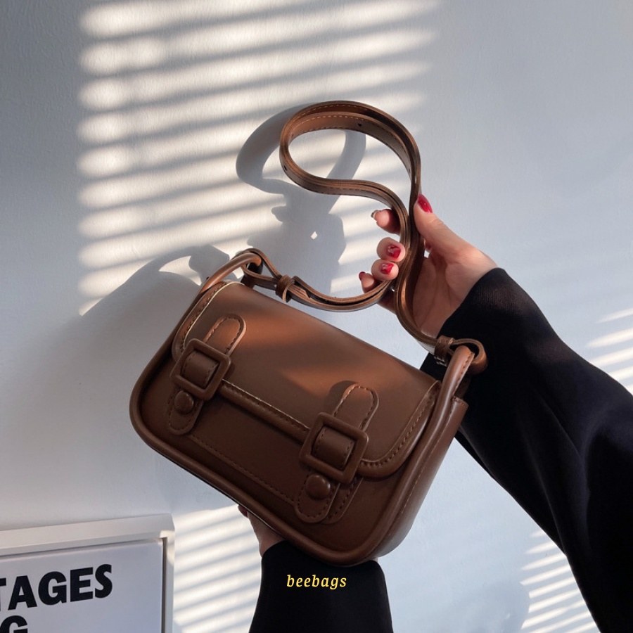 Túi Vintage Đeo Vai Xinh Xắn Màu Đen, Trắng, Nâu, Be Đi Chơi Đi Học | TX21 | Túi Da Nữ Dễ Phối Đồ Thiết Kế 2 Khóa Bấm