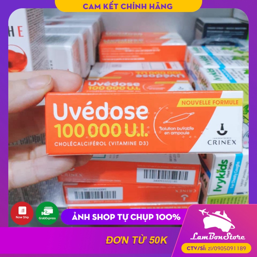 Vitamin D3 Uvedose Liều Cao 100000 UI 2ml cho bé từ 18 tháng tuổi