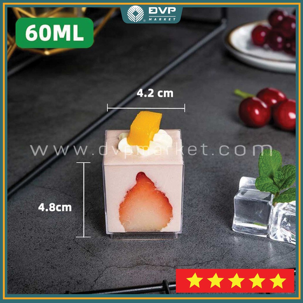 Ly nhựa bánh mousse hình vuông 4.2x4.8 LC4248