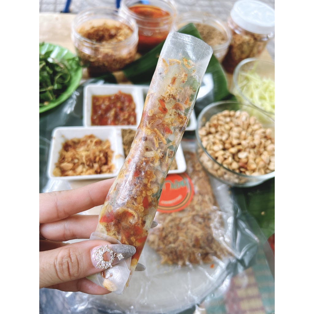 Combo 0.5kg bánh tráng phơi sương (Bánh tráng, sate, hành phi, muối)