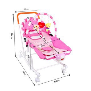 Ghế rung bập bênh đa năng hanbei cho bé có nhạc + màn +bánh xe