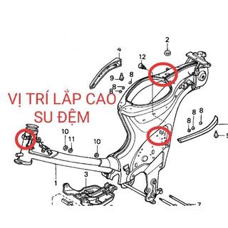 Bộ cao su đệm dàn áo xe Dream (10 gioăng)