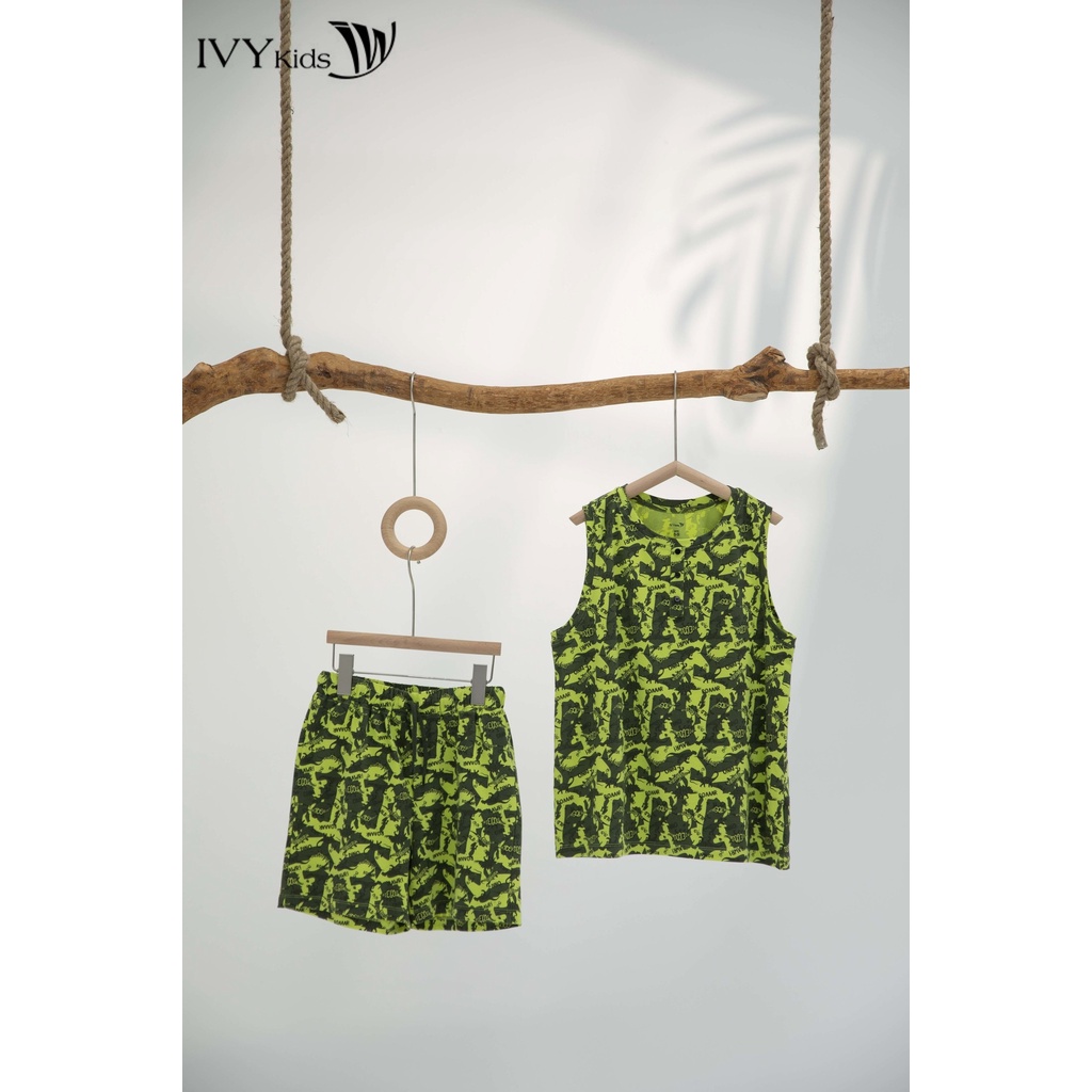Bộ thun khủng long bé trai IVY moda MS 56K1456