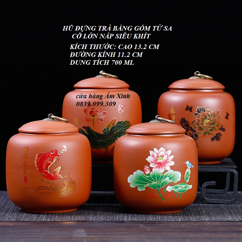 Hũ, Bình đựng trà bằng gốm (cỡ lớn, rất khít)