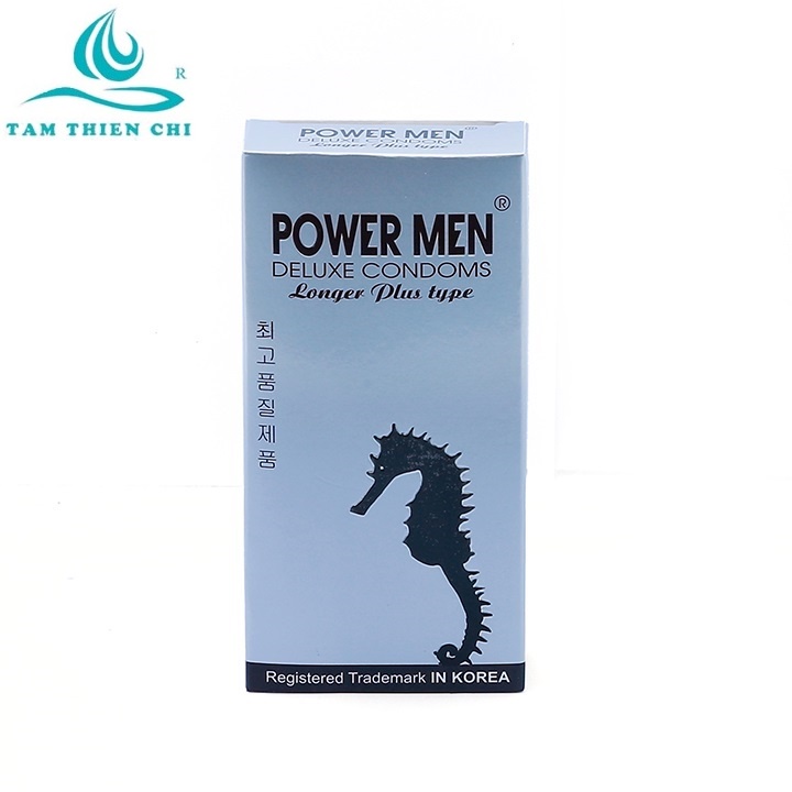 Bao cao su Powermen Cá ngựa bạc gân gai thắt kéo dài