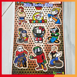 [Tem Xe] Tem Sticker Hoạt Hình Dán Xe