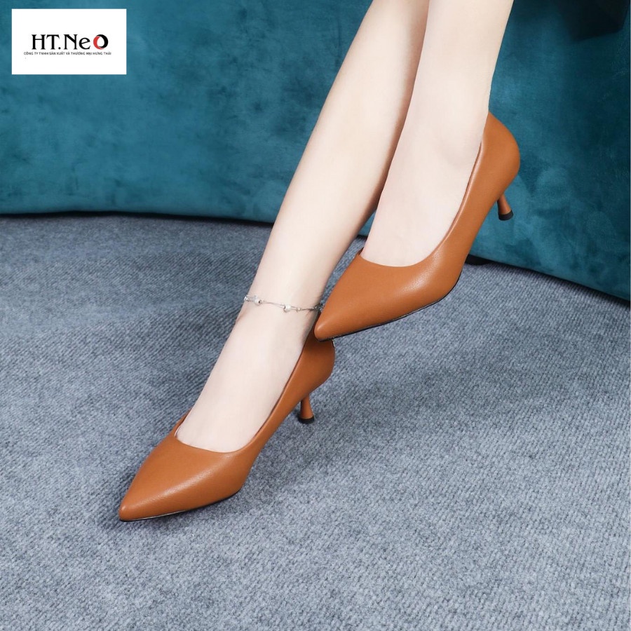 Giày cao gót mũi nhọn HT.NEO Thiết kế da cao cấp, đế cao 3cm, đường nét tinh tế CS235
