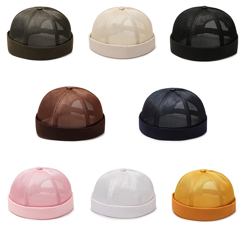 Fancy Mũ Beanie Lưới Thoáng Khí Không Vành Phong Cách Hiphop Thời Trang Unisex