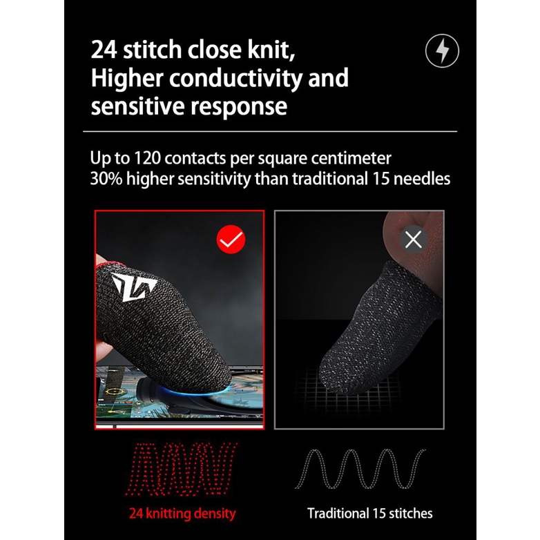 Gaming Finger Sleeve Gamers Sweatproof Breathable Fingertips Gloves For PUBG Mobile Games Anti-slip Fingertip Cover