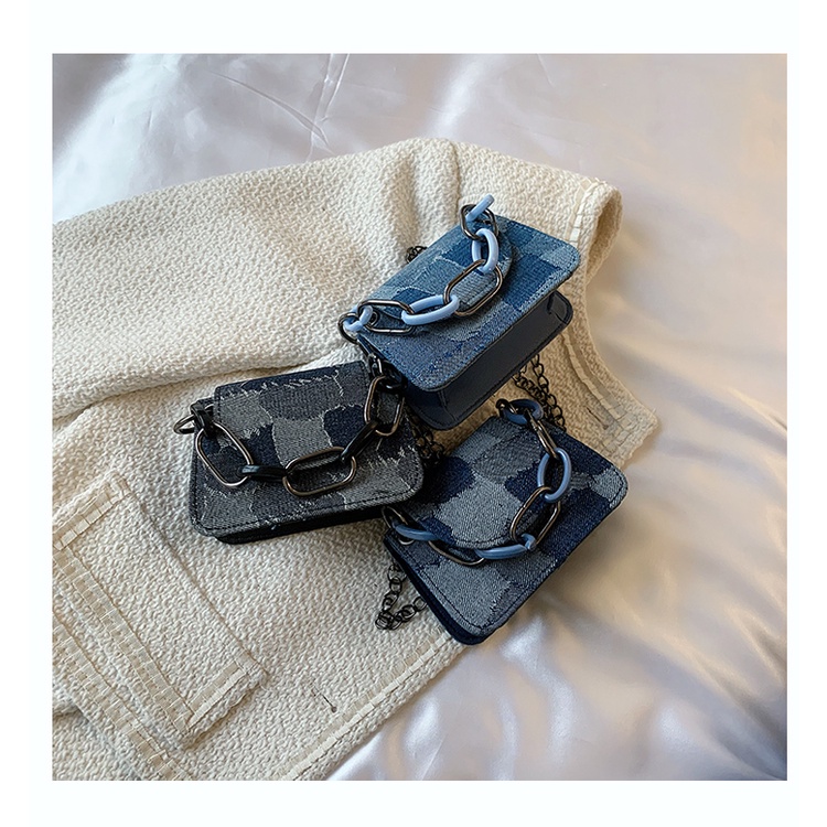 Túi đeo chéo IELGY vai vải denim thời trang sành điệu cho nữ