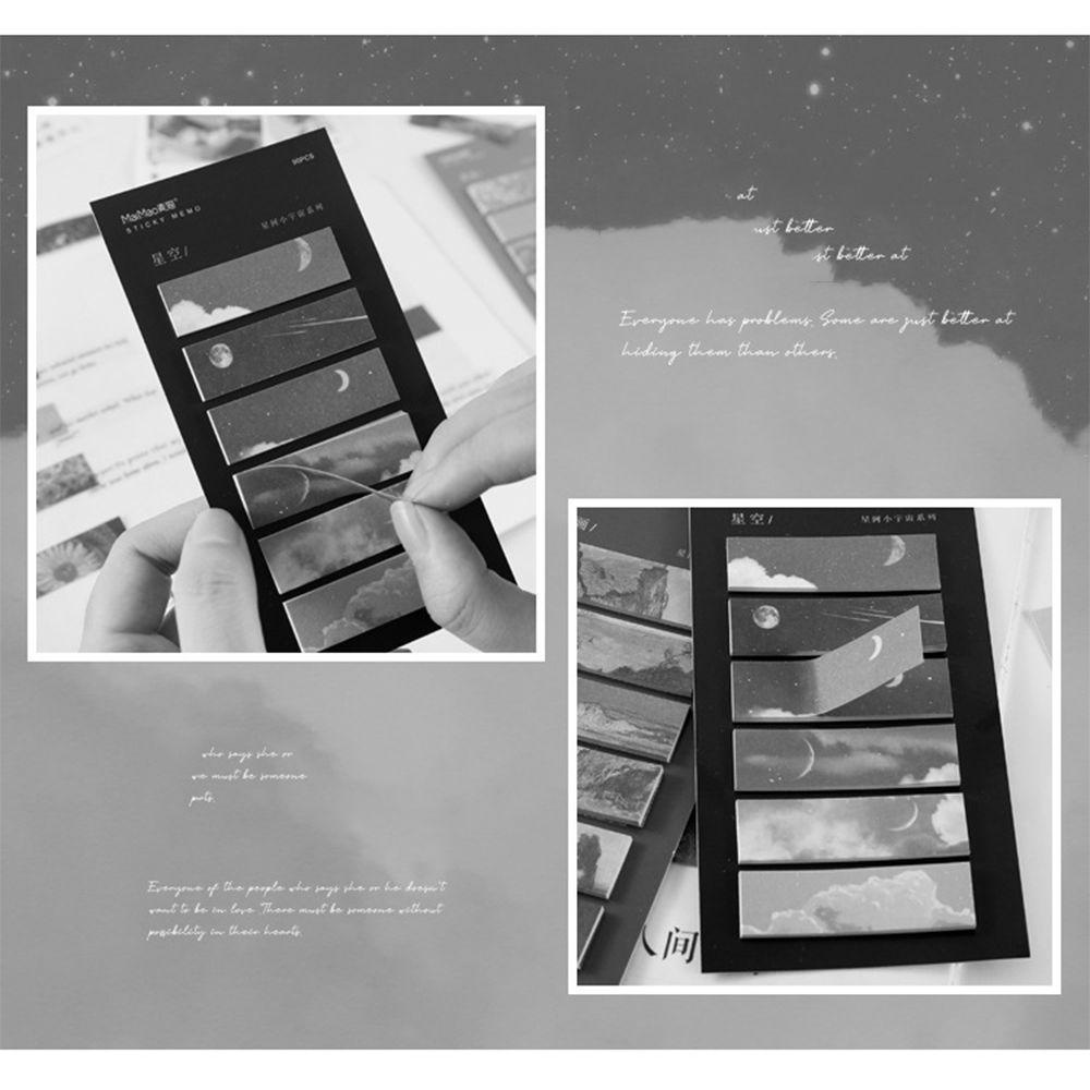 LLOYD Giấy Dán Ghi Chú Tự Dính Hình Pháo Hoa Mặt Trăng Dễ Thương