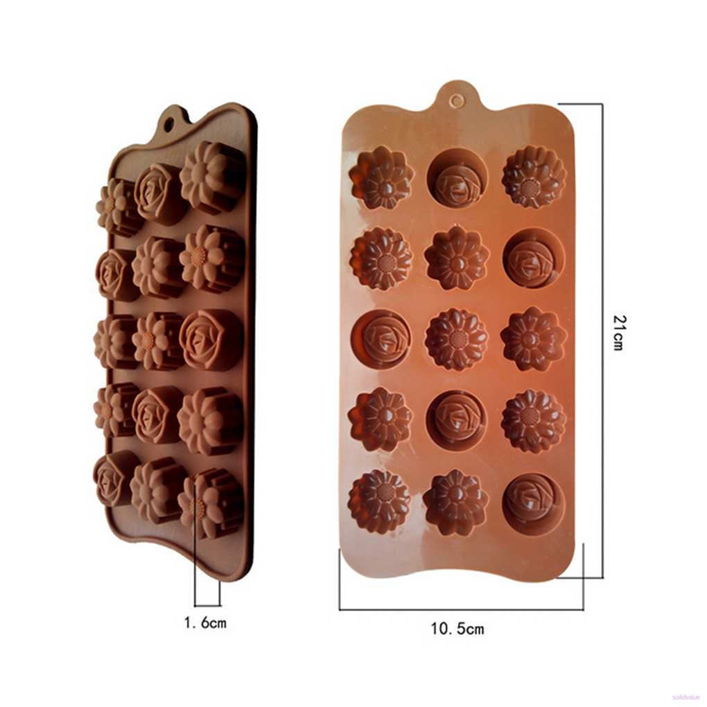 15 Grid Cake Border Cupcake Fondant Cake Decorating Mold Tools Gumpaste Chocolate Moulds Ice Cube Tray solidvalue.vn