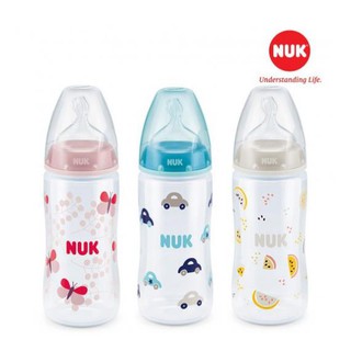 Bình sữa chỉnh nha của nuk - núm silicon 260ml/160ml cổ rộng