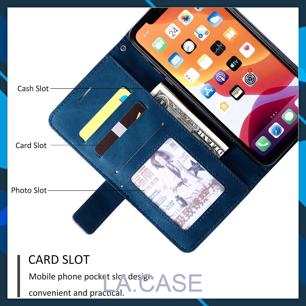 Bao da điện thoại nắp lật tích hợp khe cắm thẻ cho Iphone 12 Promax | BigBuy360 - bigbuy360.vn