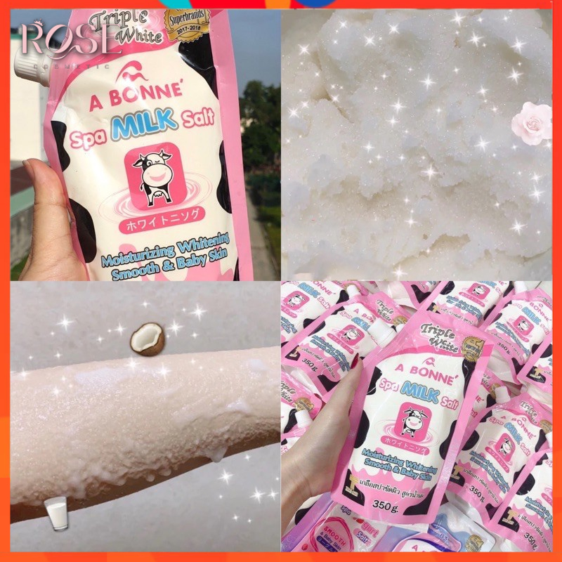 Muối Tắm Sữa Bò ⚡⚡ Thái Lan Tẩy Tế Bào Chết Tẩy Da Chết Body A Bonne Spa Milk Salt Cho Làn Da Mịn Màng 350g