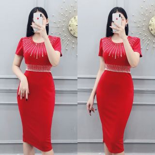 Đầm ôm body đính cườm cao cấp