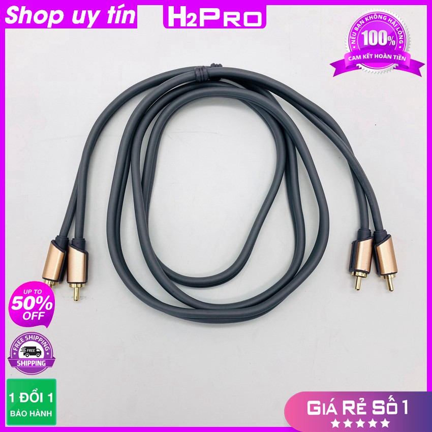 Dây Av 2 Ra 2 Hoa Sen Choseal Aq5208 Cao Cấp Bằng Đồng, Dây Av 2 Đầu Dài 1.5M, 3M, 5M, 10M-H2Pro Audio