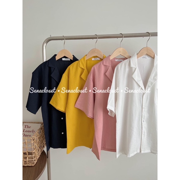 ÁO SƠMI CỔ VEST TRƠN BASIC 4 Màu chất đũi mát (Ảnh thật / Video)