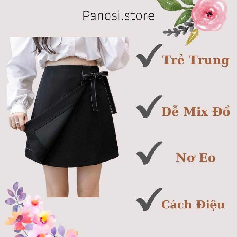 Chân Váy Chữ A 🍀FREESHIP🍀quần giả váy chữ A trơn chỉ nổi có nơ buộc nữ eo cao hè 2021 phong cách mới ôm dáng Mã A001
