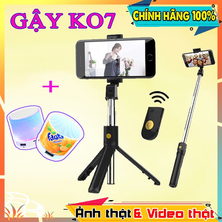 GẬY CHỤP ẢNH BLUETOOTH K07 | ĐA DỤNG, TIỆN LỢI | TẶNG KÈM 01 LOA MINI B2S10 | CAM KẾT GIAO ĐÚNG HÀNG