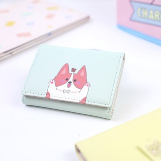 Cloe' ví da gập dáng ngắn shiba c6677