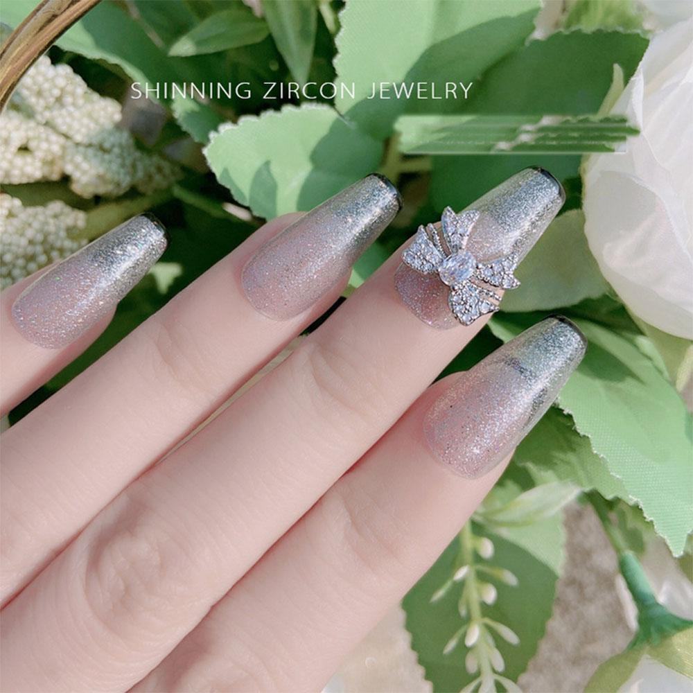 Phụ Kiện Trang Trí Móng Tay 3D Hình Nơ Bằng Kim Loại Sang Trọng DIY