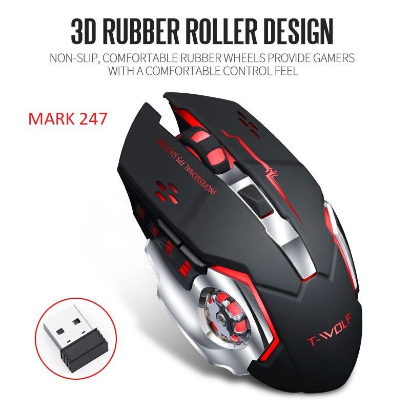 CHUỘT MÁY TÍNH T-WOLF KO DÂY Q13 PIN SẠC