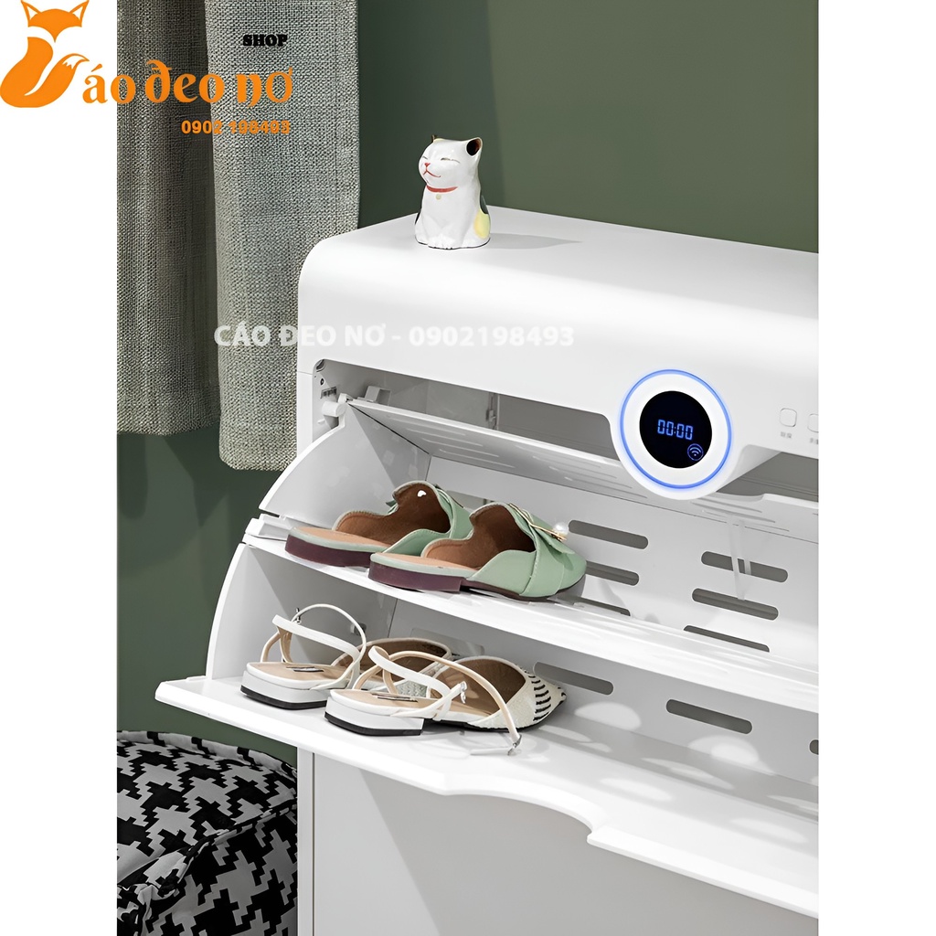 Tủ giày khử mùi, sấy khô, diệt khuẩn thông minh Roof sence - HUAHWEI Cáo đeo nơ