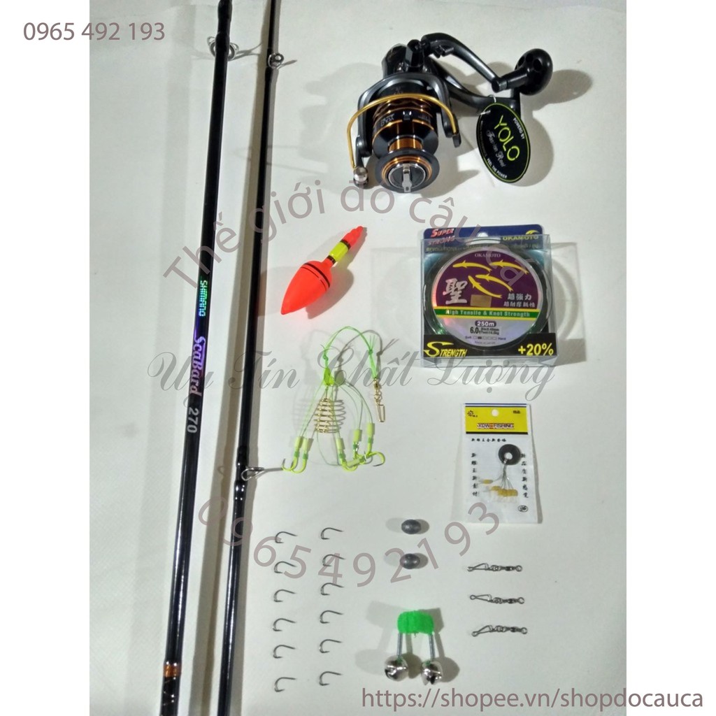 Bộ Cần Câu 2 khúc Shimano đặc 2m7 Máy Yolo CS6000 ( rẻ vô địch )