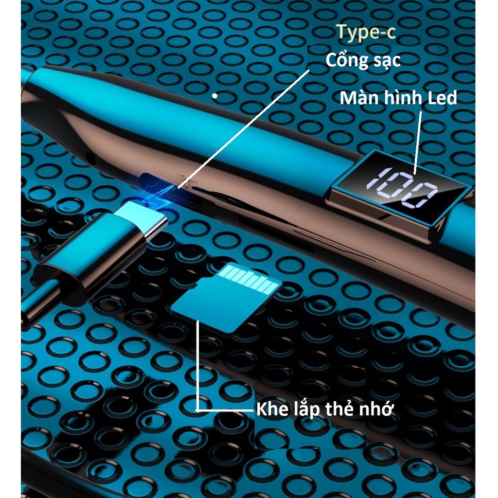 Tai Nghe Bluetooth 5.2 Pin Khủng 1000mAh Sử Dụng Lên Đến 100 Giờ , Hiển Thị Led Báo % Pin Tiện Dụng .